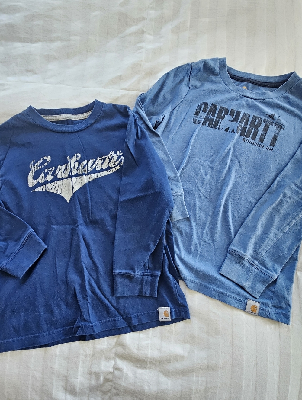 Carhartt Kids' Blue Long Sleeve Graphic Logo T-Shirt Bundle, Size 6